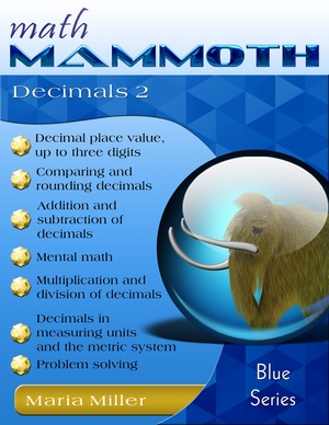 Math Mammoth Decimals 2 math book cover