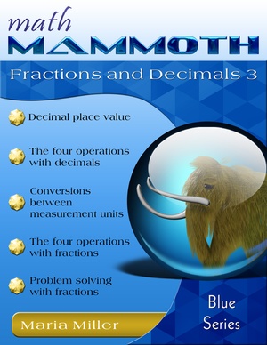 Math Mammoth Fractions & Decimals 3 math book cover