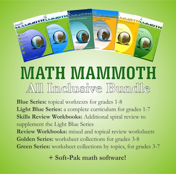 Math Mammoth discounted bundle deals on CD or as downloads: Blue Series ...