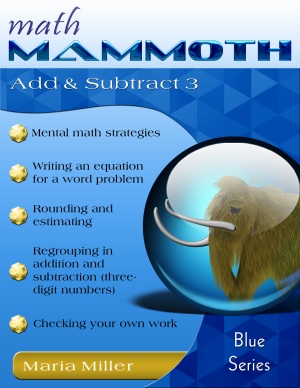 Math Mammoth Add & Subtract 3 math book cover