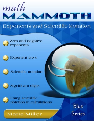 Math Mammoth Exponents and Scientific Notation math book cover