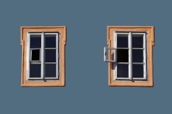 Two windows of a house