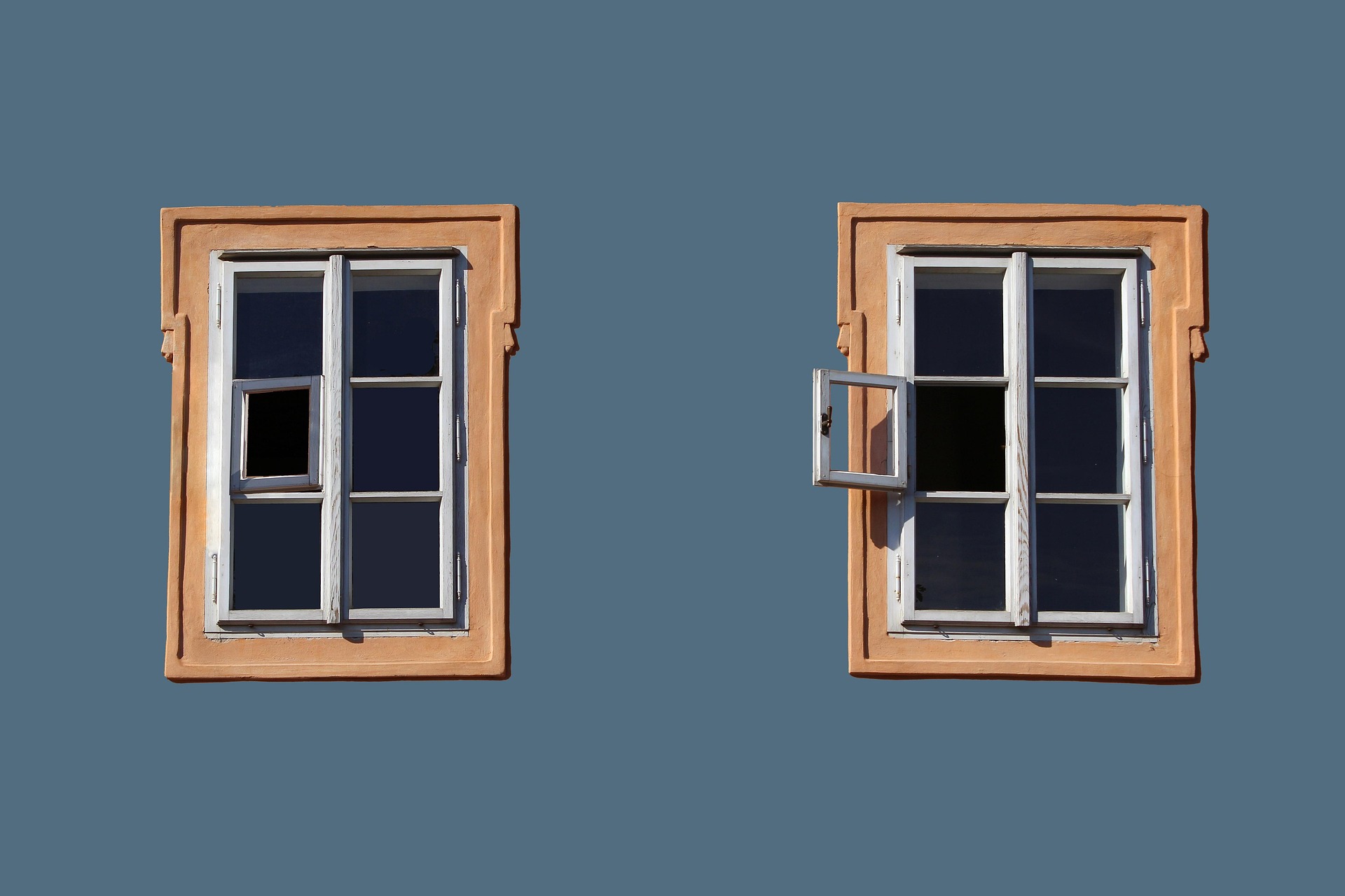 Two windows of a house